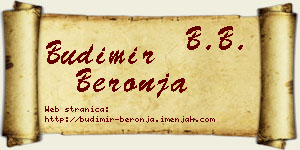 Budimir Beronja vizit kartica